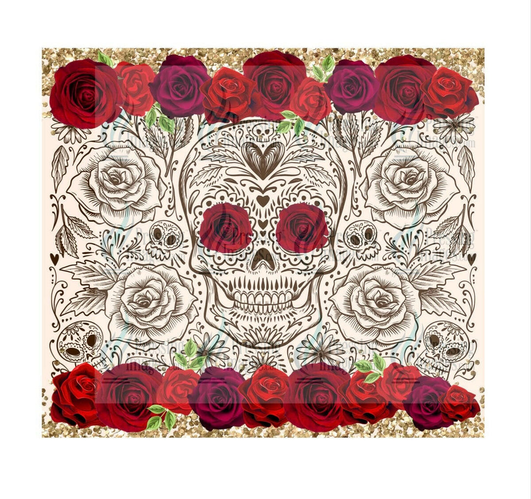 4953 Skull tumbler Wrap.