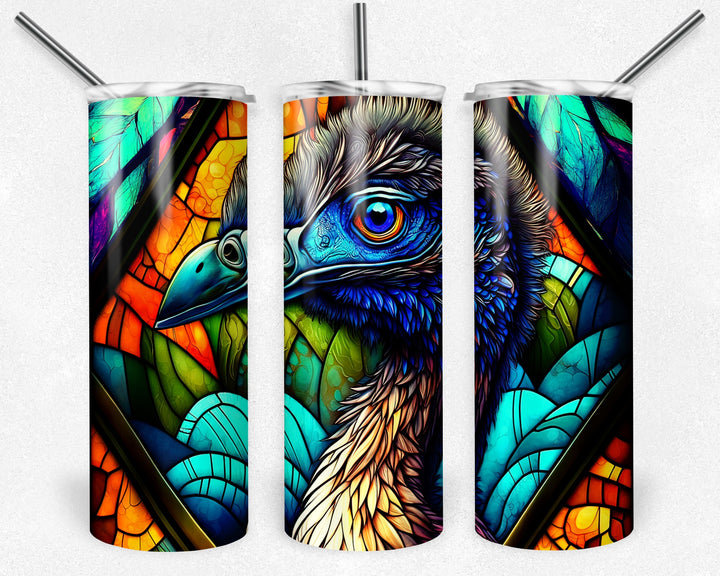 8027 Emu stained glass tumbler Wrap