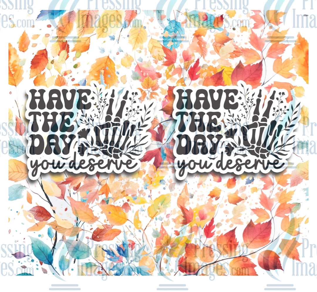 8234 Have the day you deserve tumbler wrap