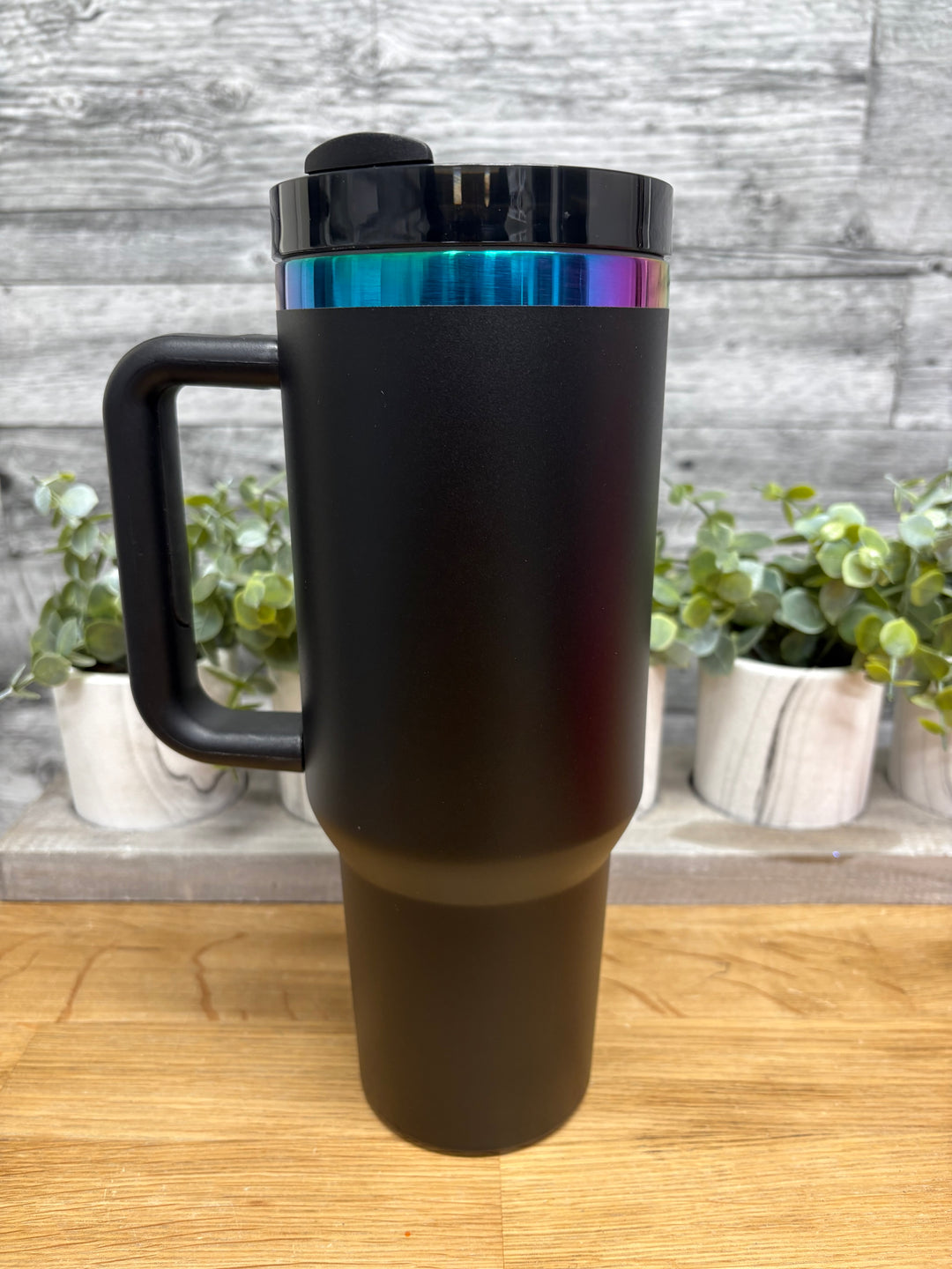 40oz black tumbler (engrave)