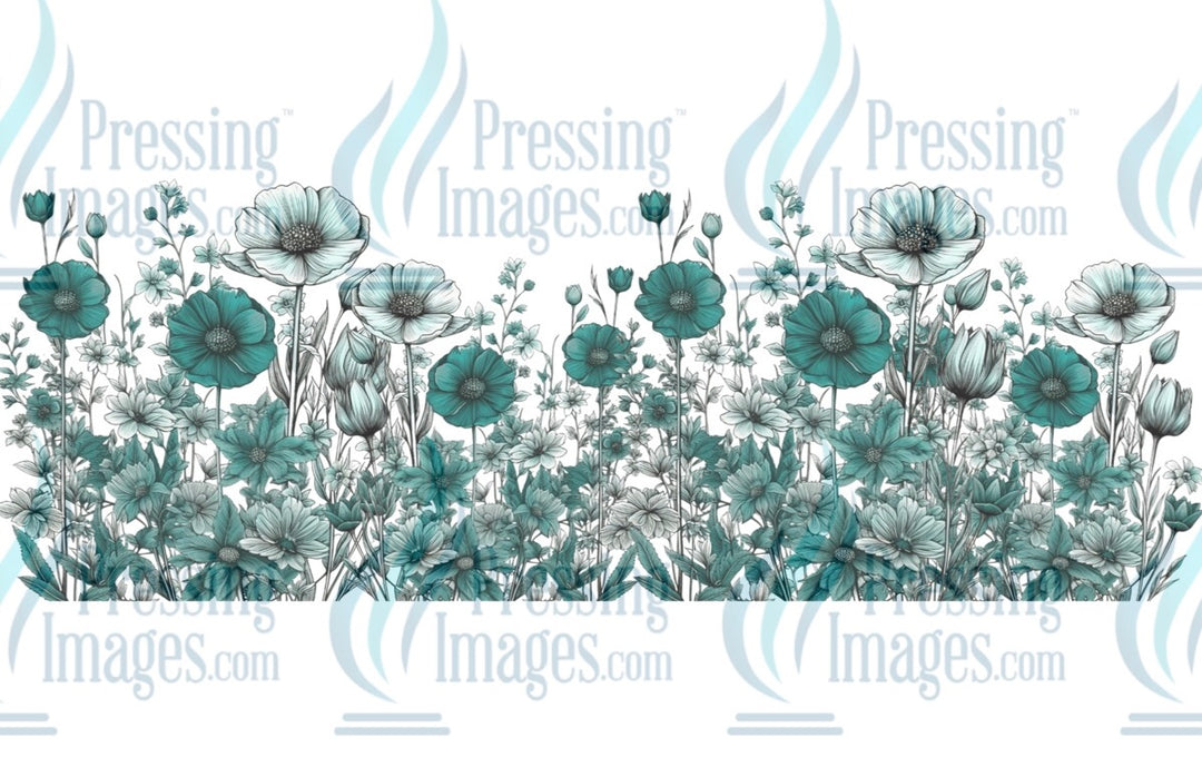 UVW 1244 Teal flowers