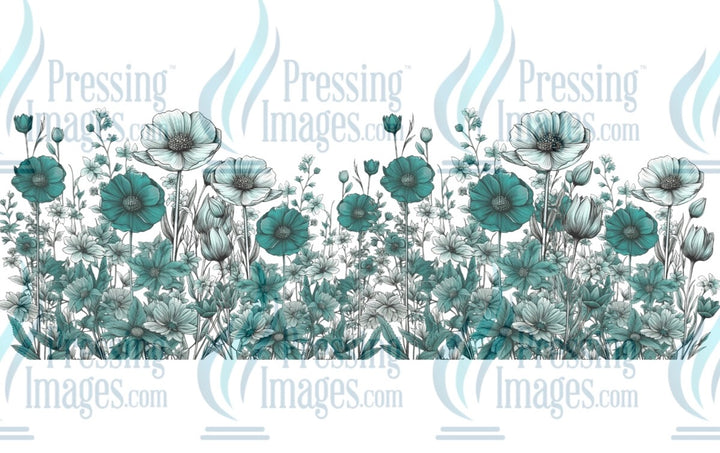 UVW 1244 Teal flowers