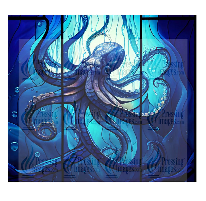 8016 Octopus stained glass tumbler Wrap