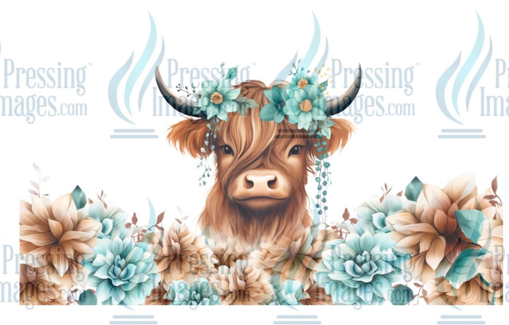 UVW 1313 Teal highland cow