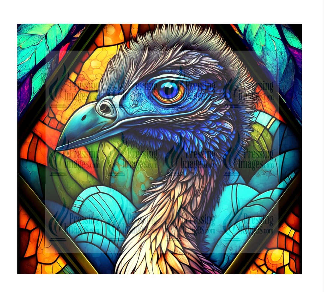 8027 Emu stained glass tumbler Wrap