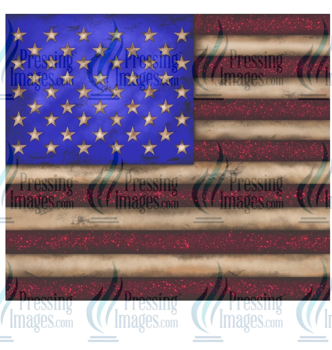 8188 American flag glittertumbler wrap