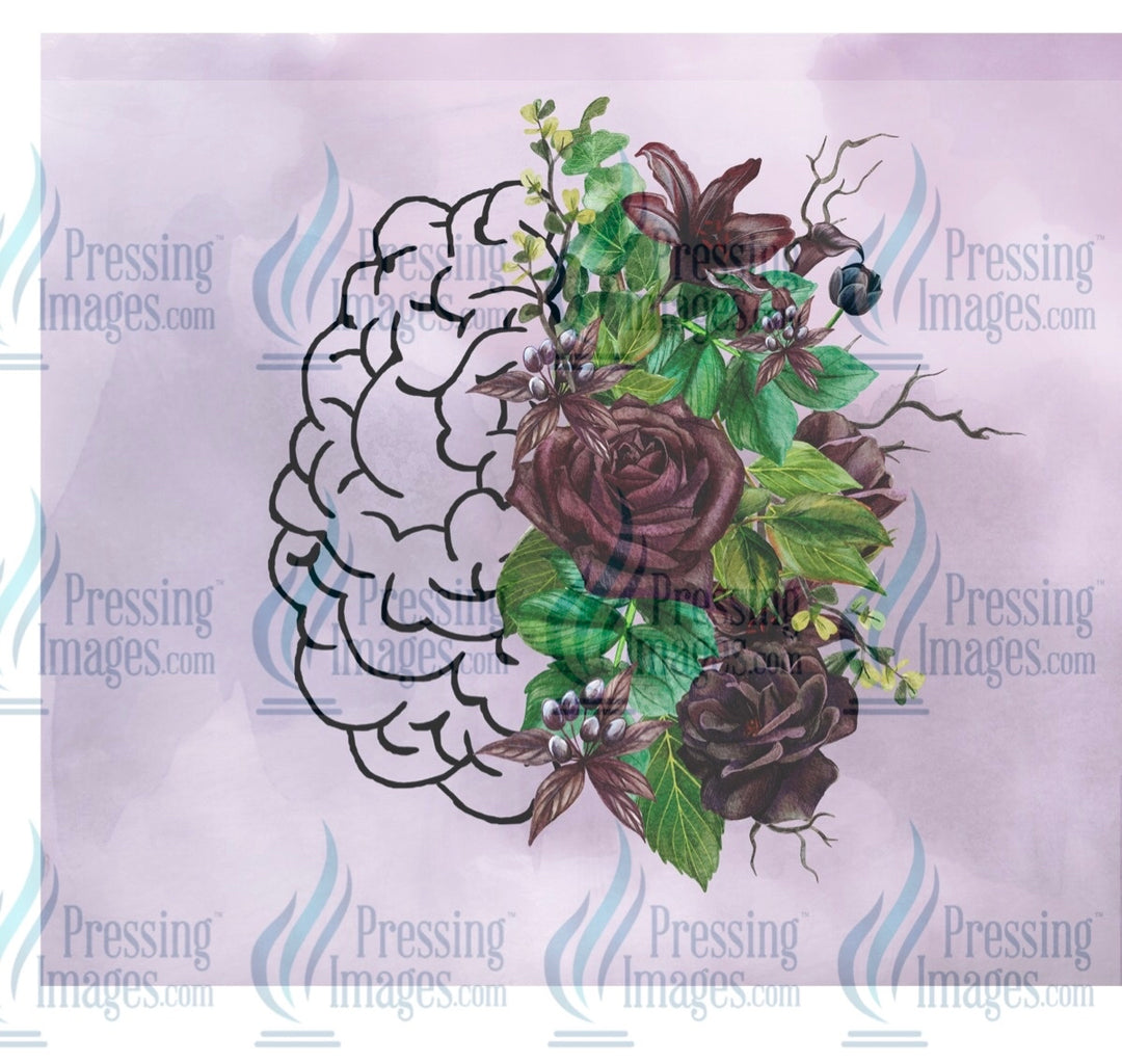 8324 Brain/flower tumbler wrap