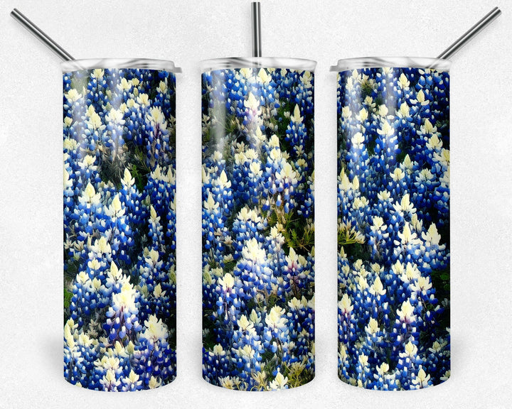 4844 Blue flower Tumbler Wrap.