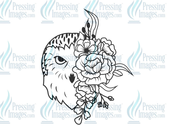 DTF: 1013 Owl/ flowers