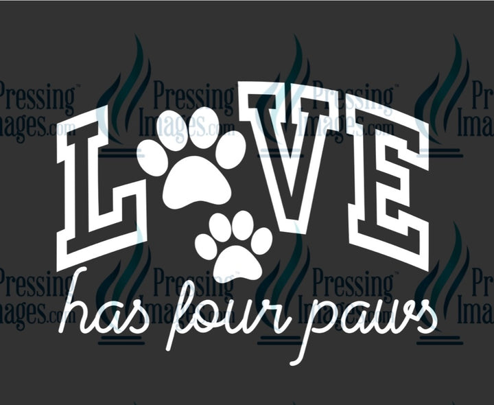 DTF: 1044 Love has four paws white