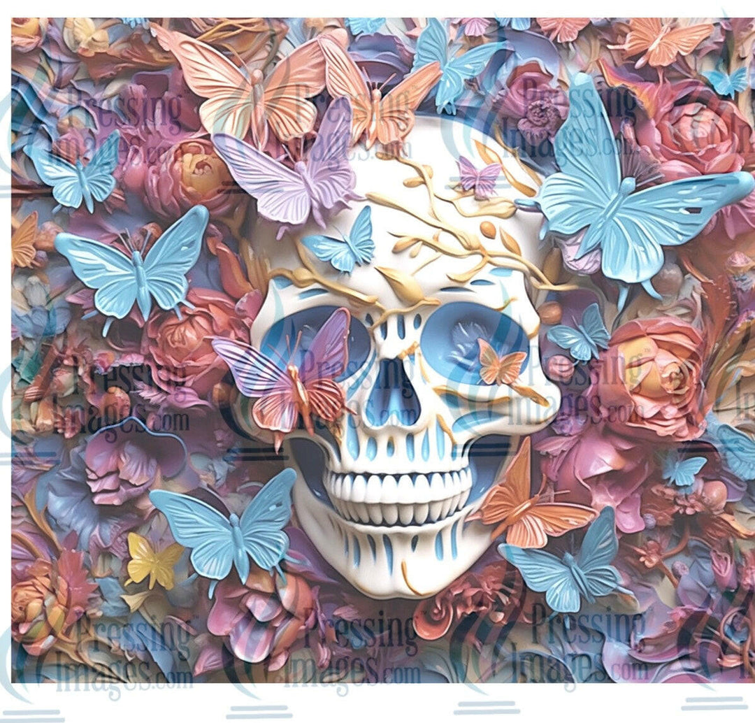 8117 skull tumbler wrap.