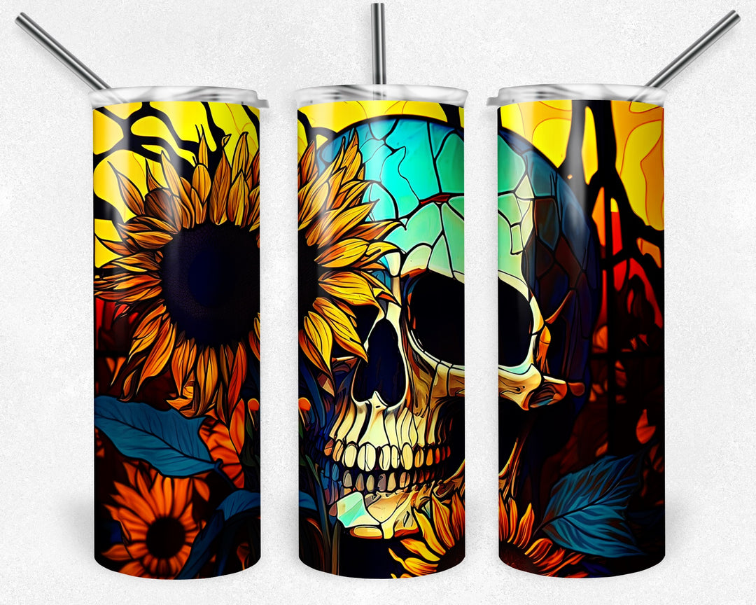 8020 skull stained glass tumbler Wrap