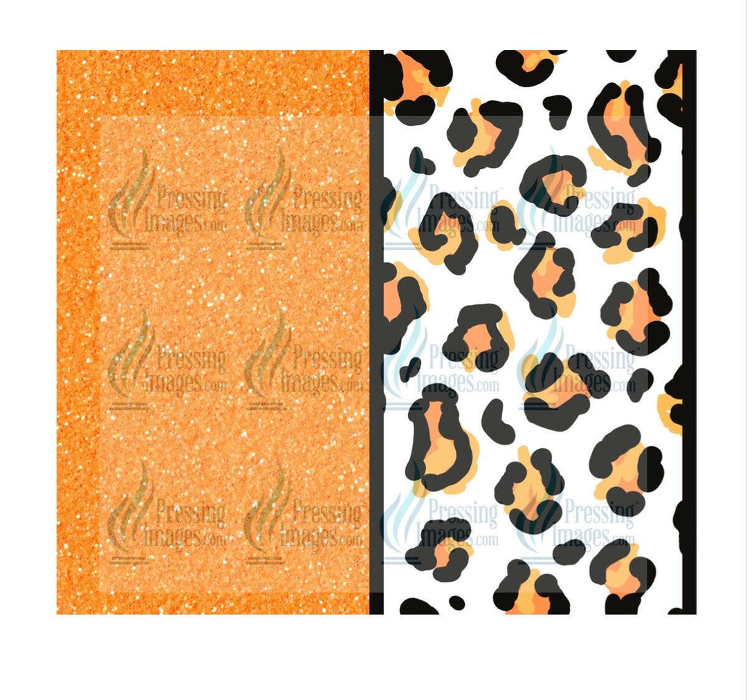 4842 Orange leopard Tumbler Wrap.