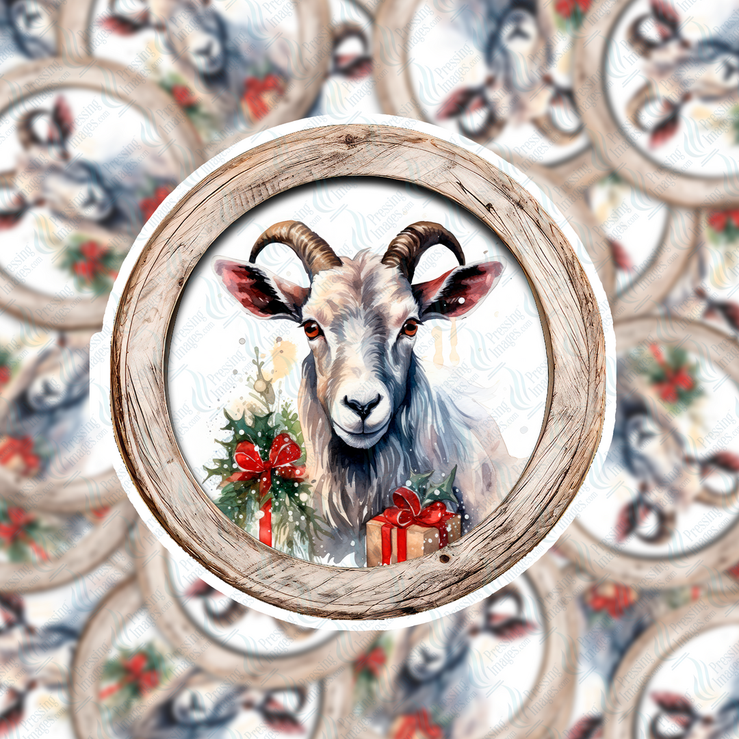 PI 5013 3" Wooden Frame Goat Ornament Decal & Acrylic Blank