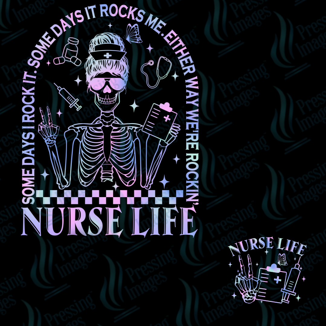 DTF 7508 Nurse Life — detail view — Pressing Images Canada