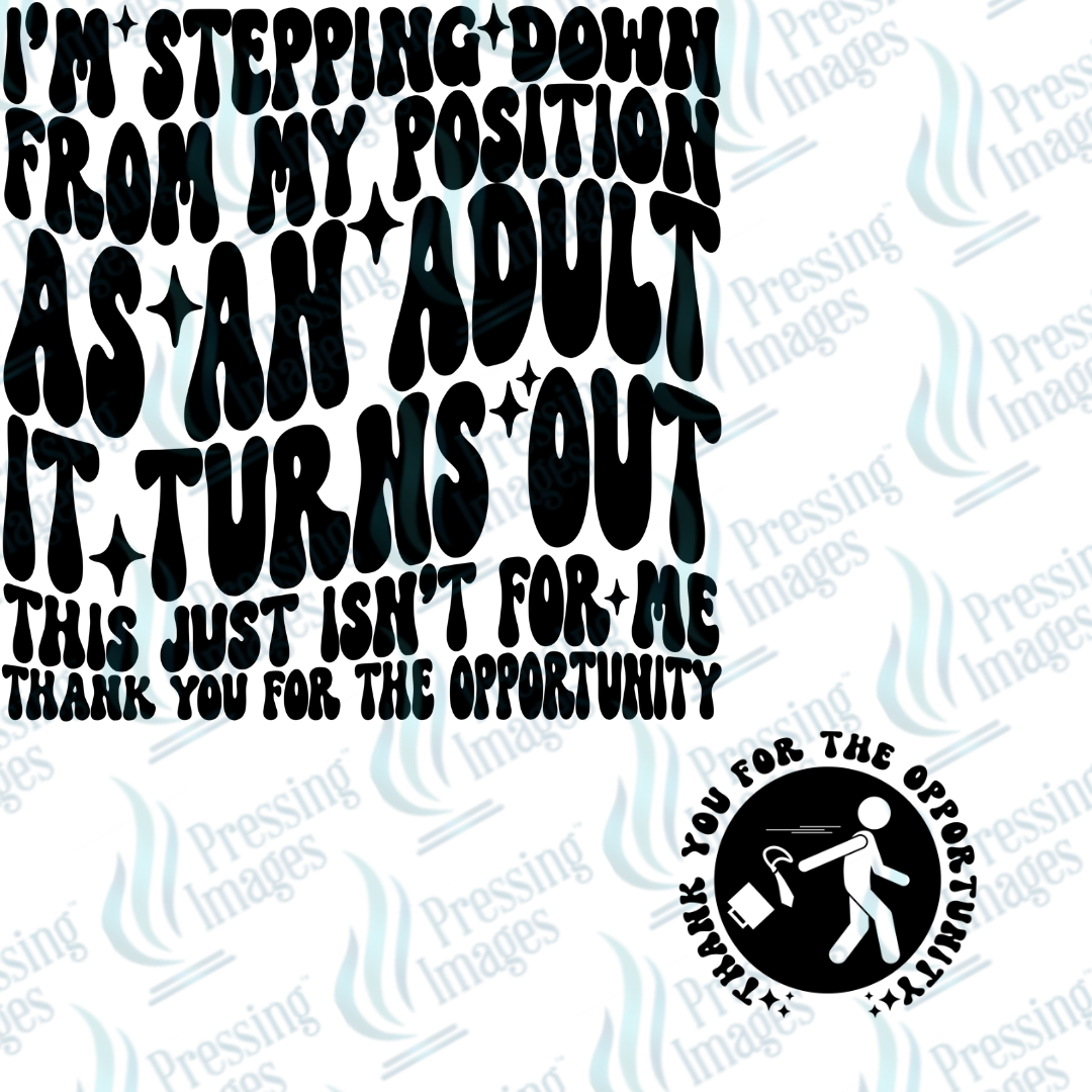 UVD 7521 I'm Stepping Down — size reference — Pressing Images Canada