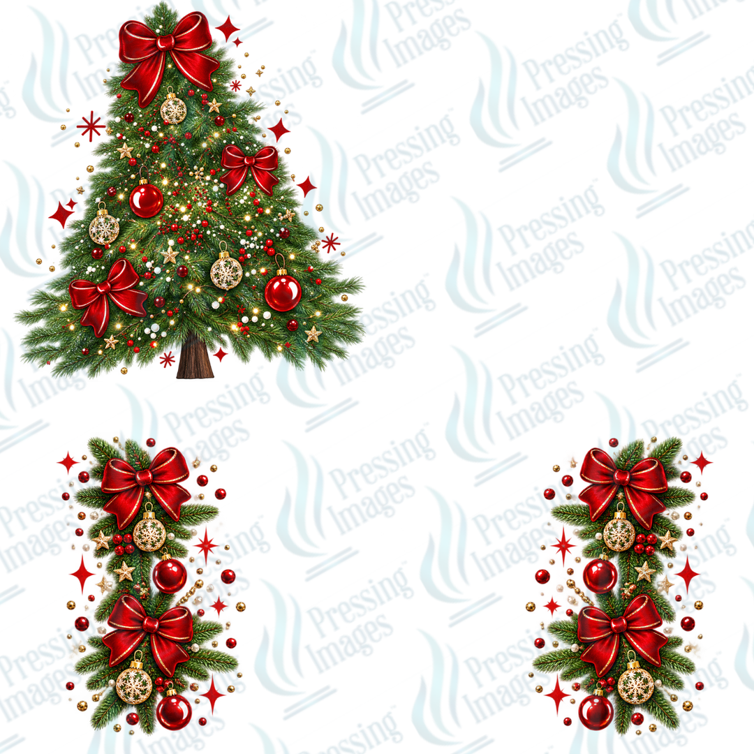 Festive Red and Green Tree | Pressing Images (#7719)