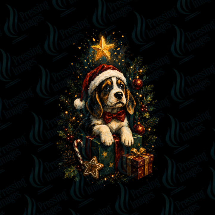 Half Tone Christmas Dog | Pressing Images (#7736)