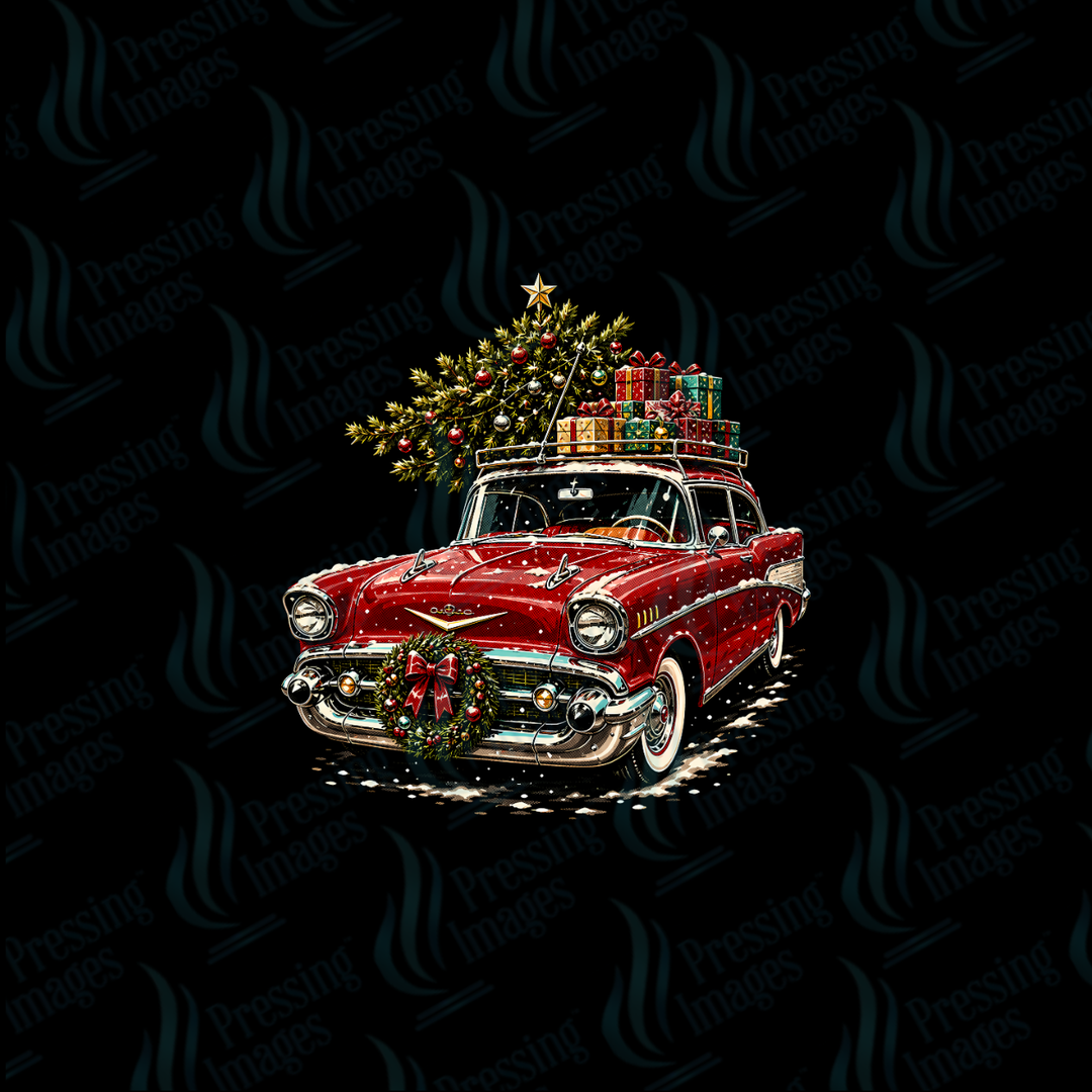 Half Tone Christmas Car  | Pressing Images (#7738)