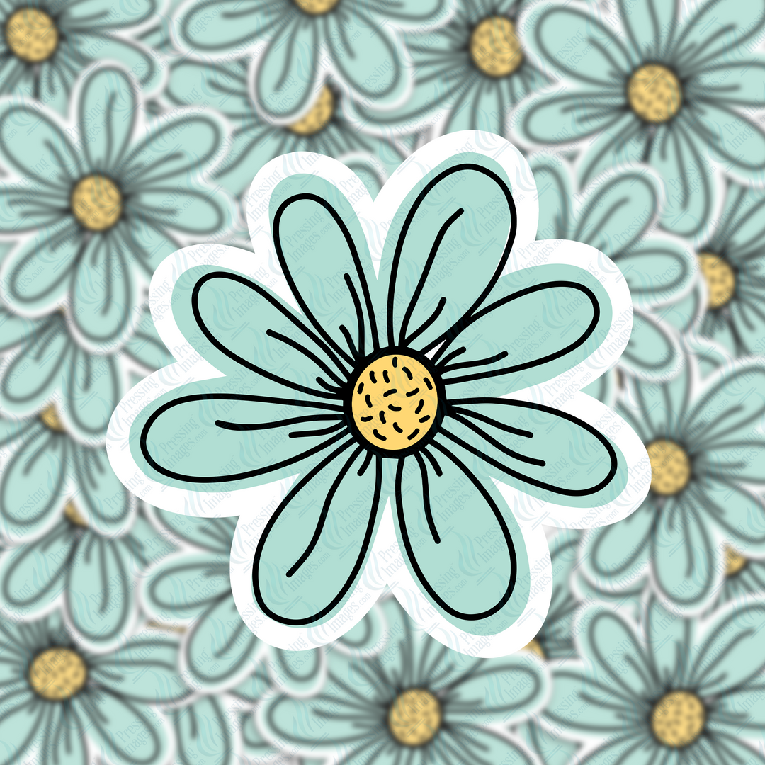 PI014 Teal Flower SVG & Acrylic Blank