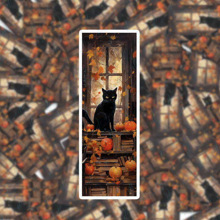 PI 0326 Black Cat Pumpkins Bookmark Decal & Acrylic Blank