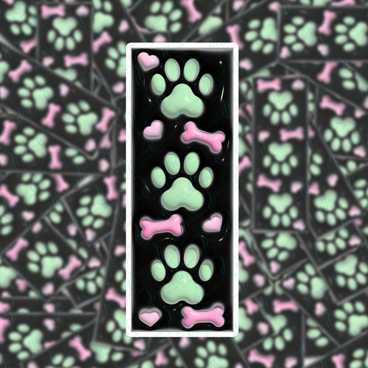 PI 0411 3D Paw Print Bookmark Decal & Acrylic Blank