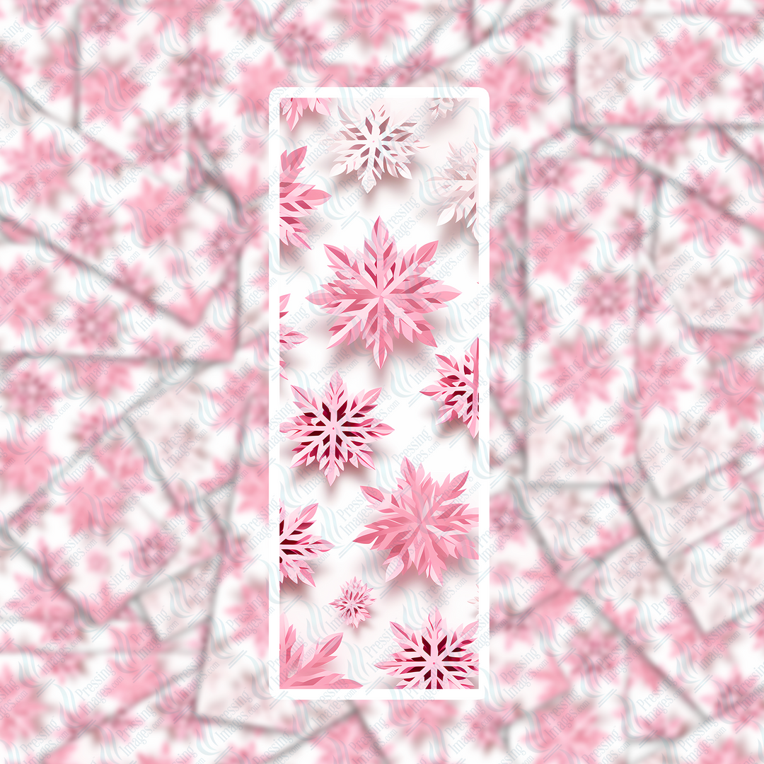 PI 0426 3D Pink Snowflake one Bookmark Decal & Acrylic Blank