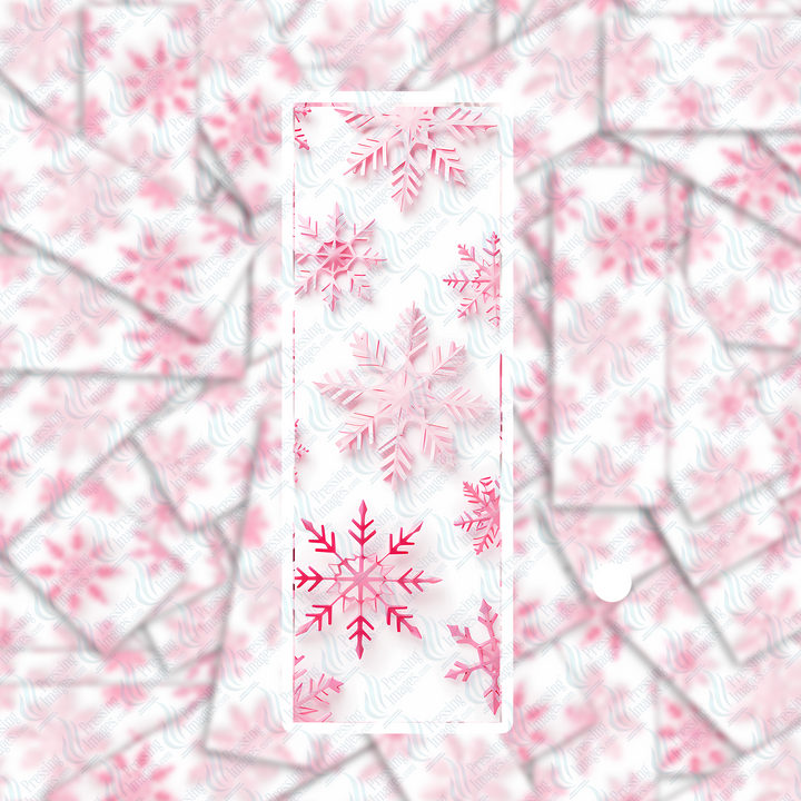 PI 0427 3D Pink Snowflake Two Bookmark Decal & Acrylic Blank