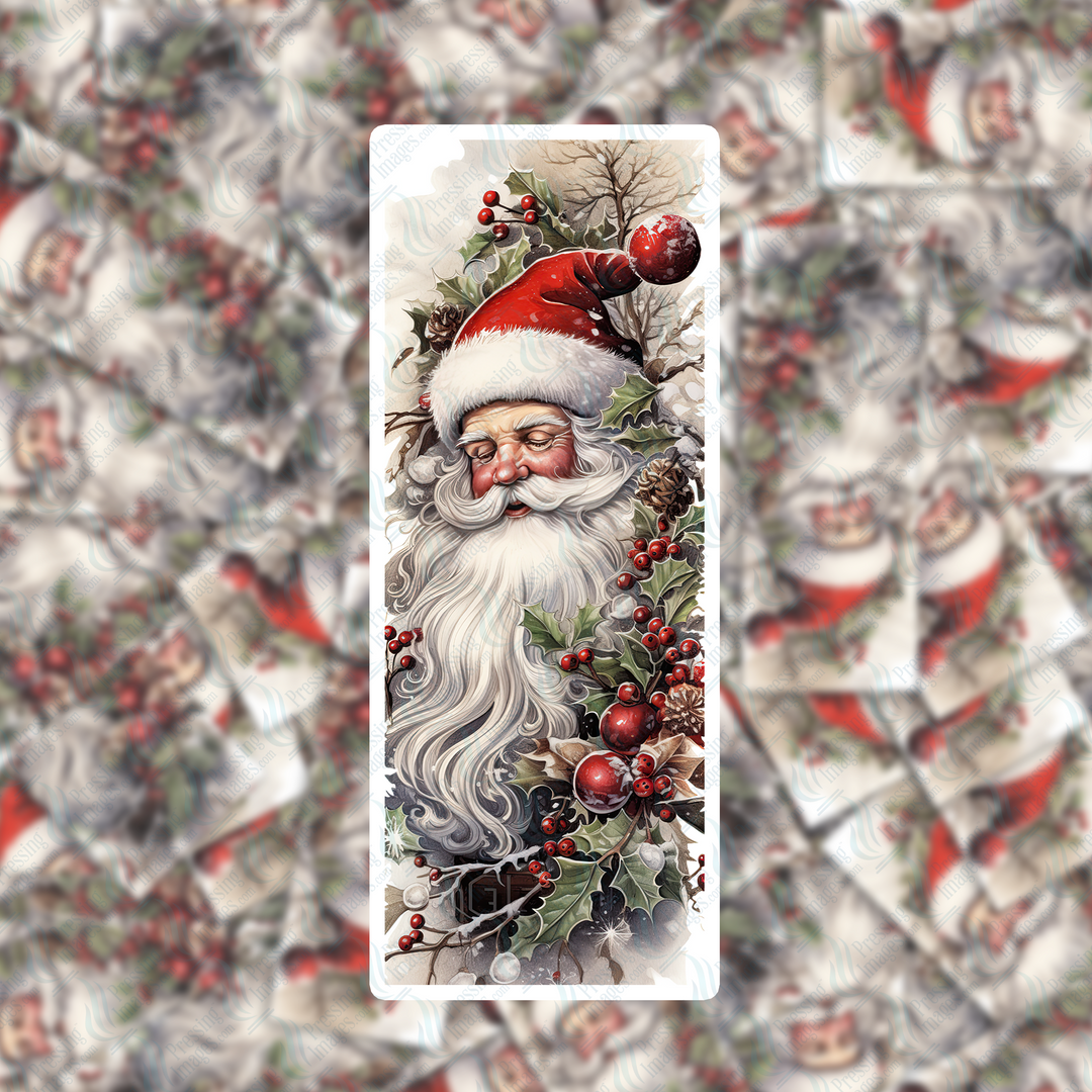 PI 0431 Santa Garland Bookmark Decal & Acrylic Blank