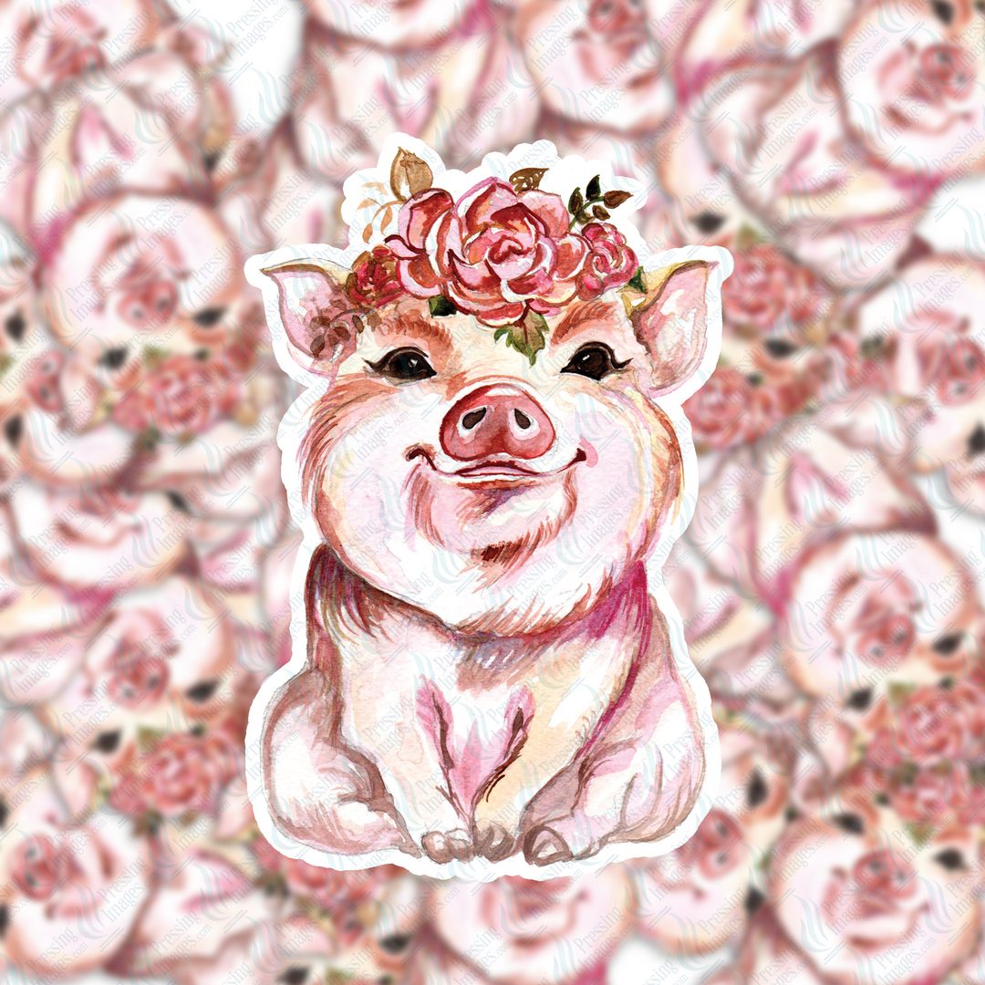 PI 1886 Floral Pig Decal & Acrylic Blank
