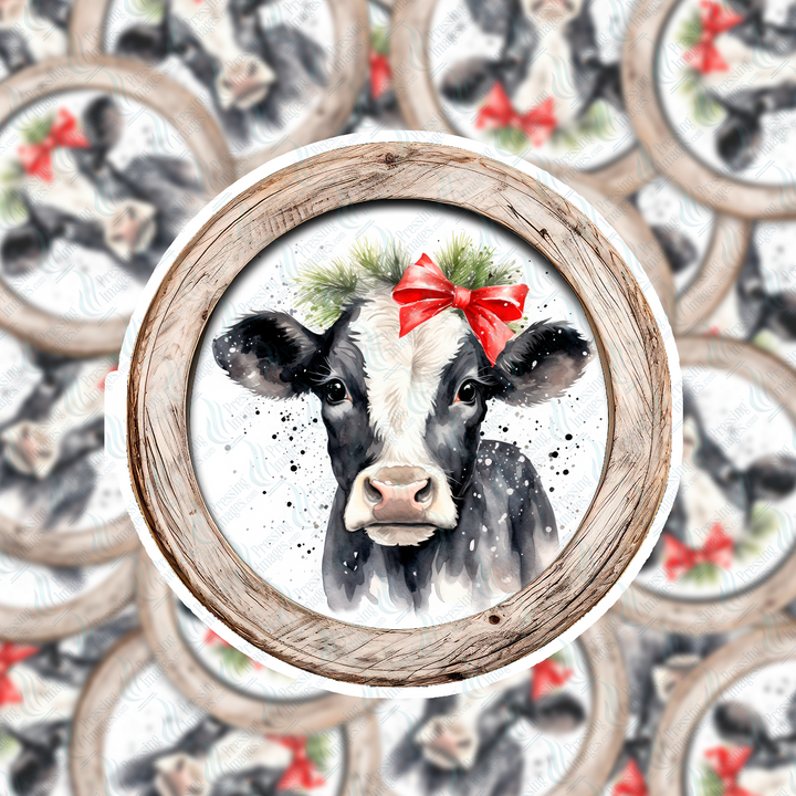 PI 5008 3" Wooden Frame Baby Cow Ornament Decal & Acrylic Blank
