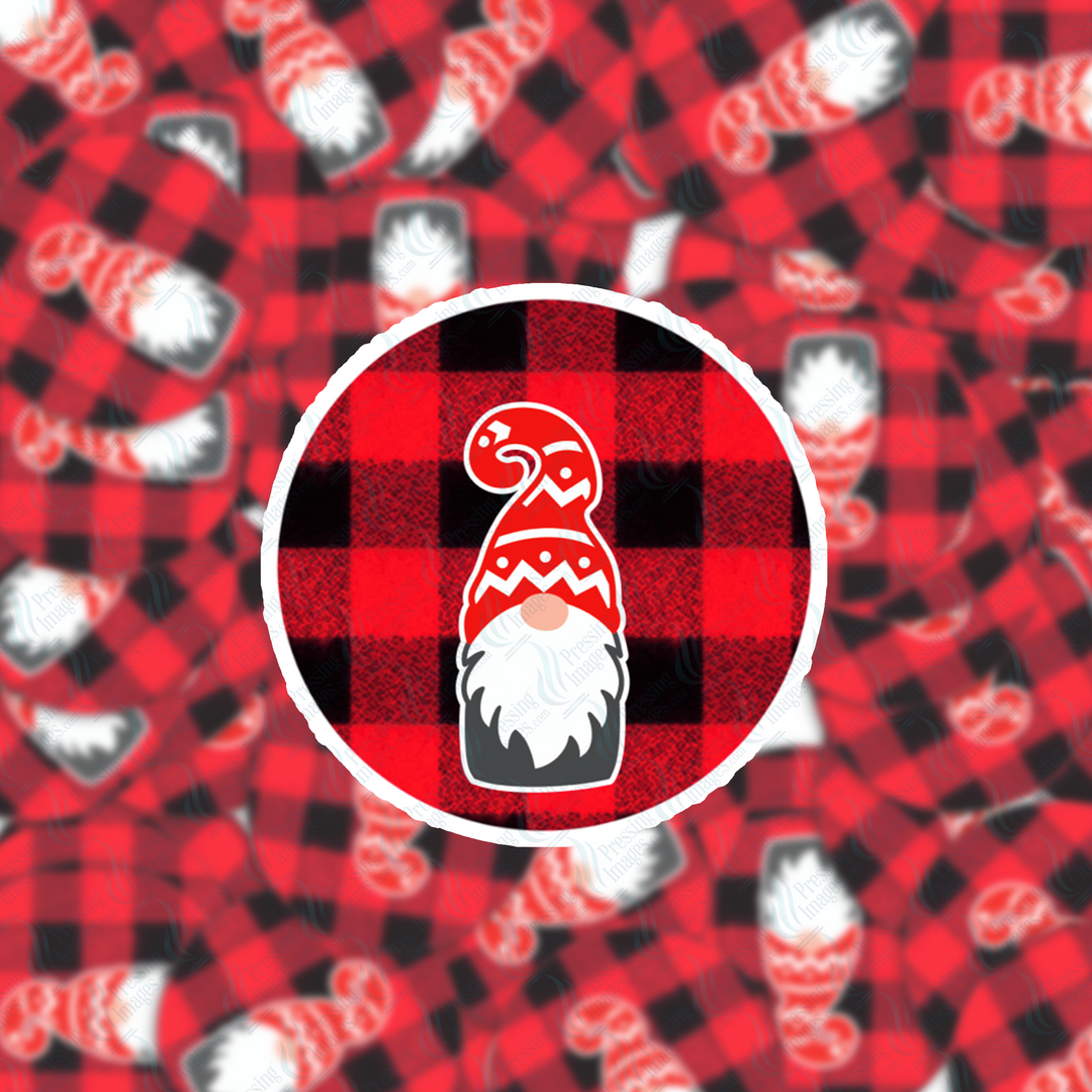 PI 5027 3" Red Flannel Gnome Ornament Decal & Acrylic Blank