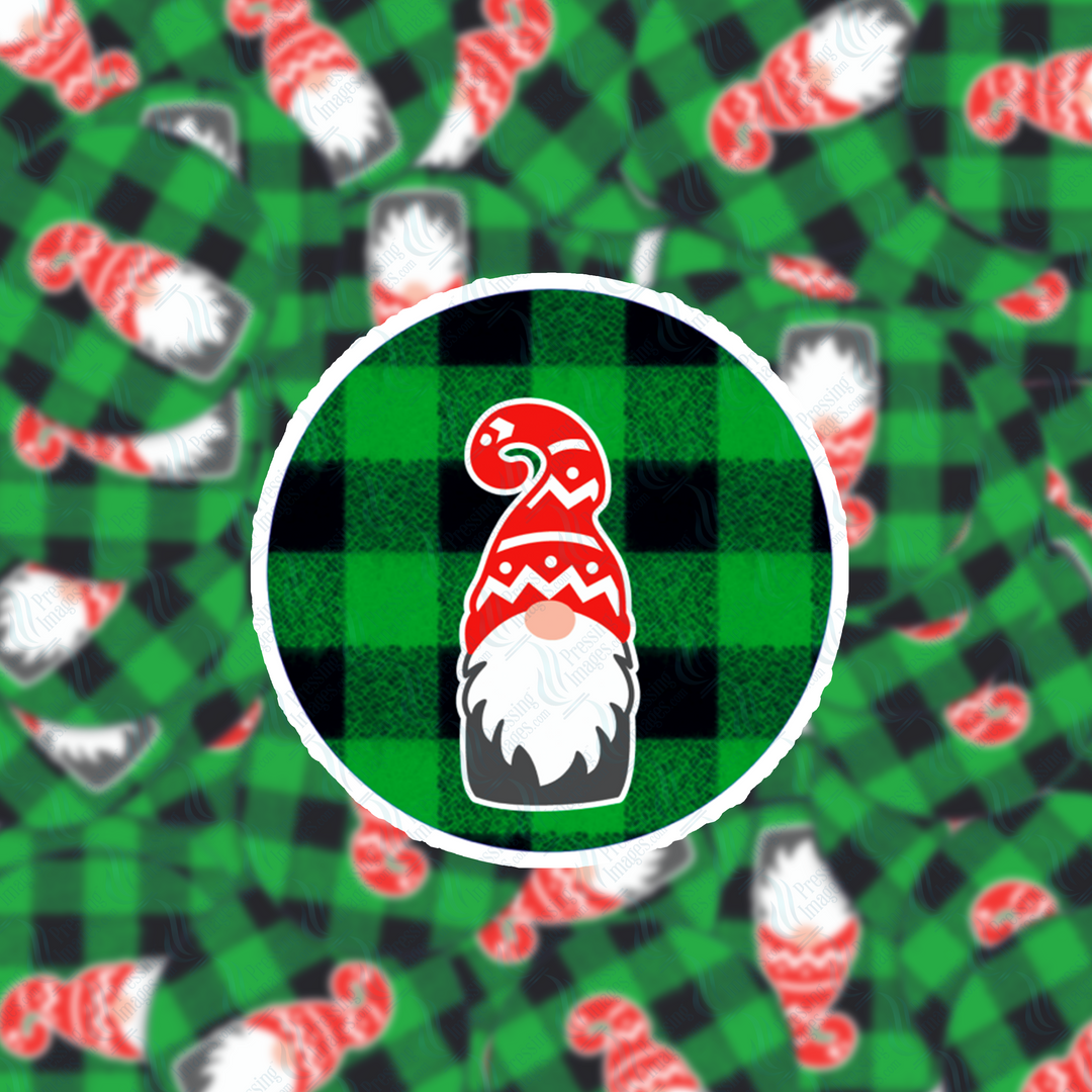 PI 5028 3" Green Flannel Gnome Ornament Decal & Acrylic Blank