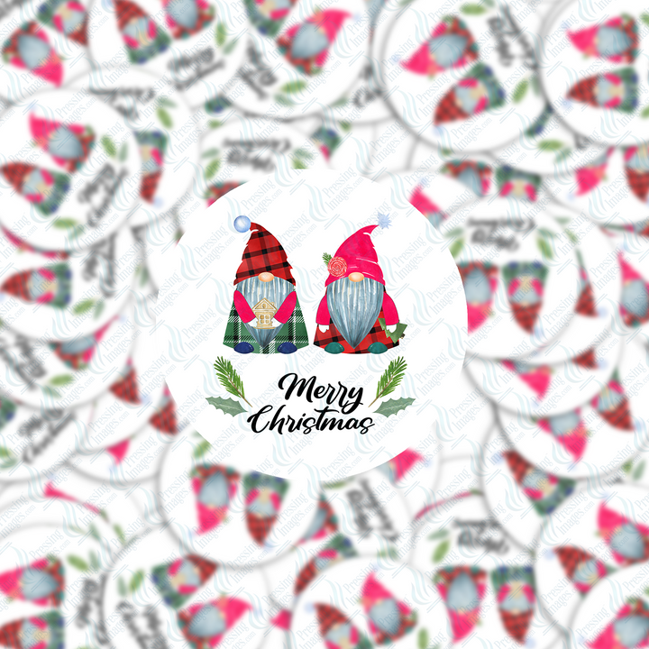 PI 5029 3" Two Gnomes Ornament Decal & Acrylic Blank