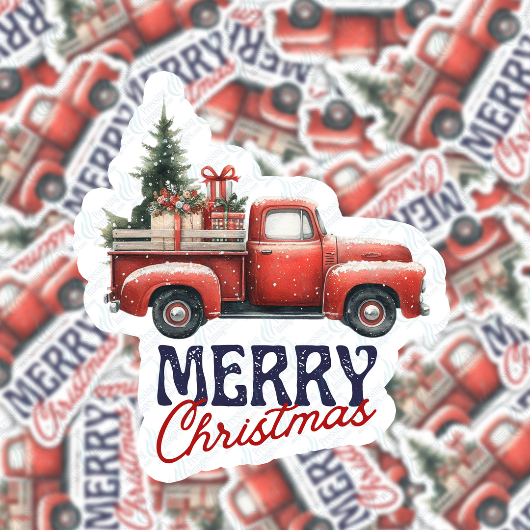 PI 5030 3" Merry Christmas Truck Ornament Decal & Acrylic Blank