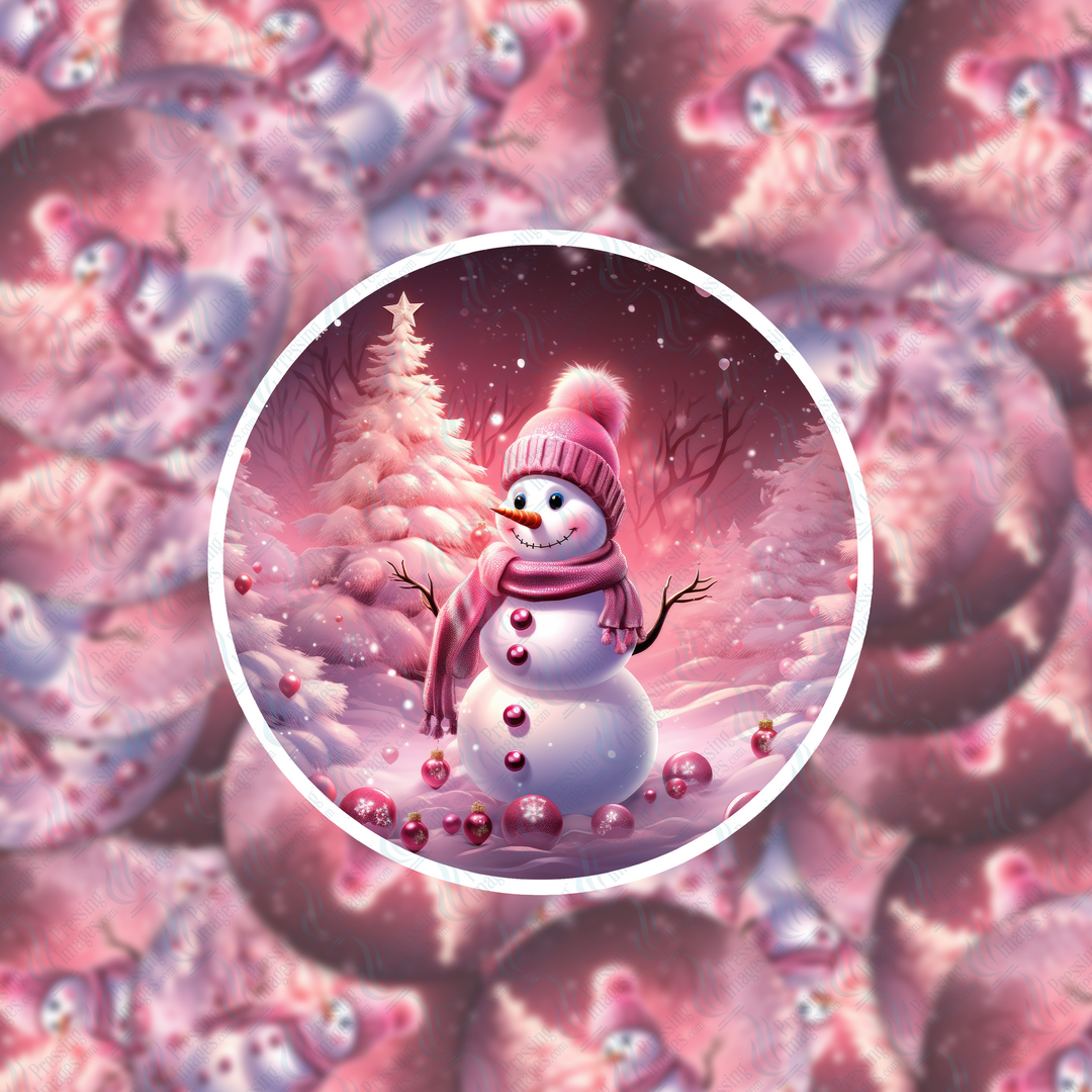 Pi 5048 Pink Snowman One Decal & Acrylic Blank