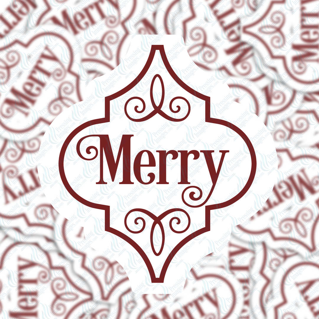 PI 5094 3" Merry Ornament Decal & Acrylic Blank