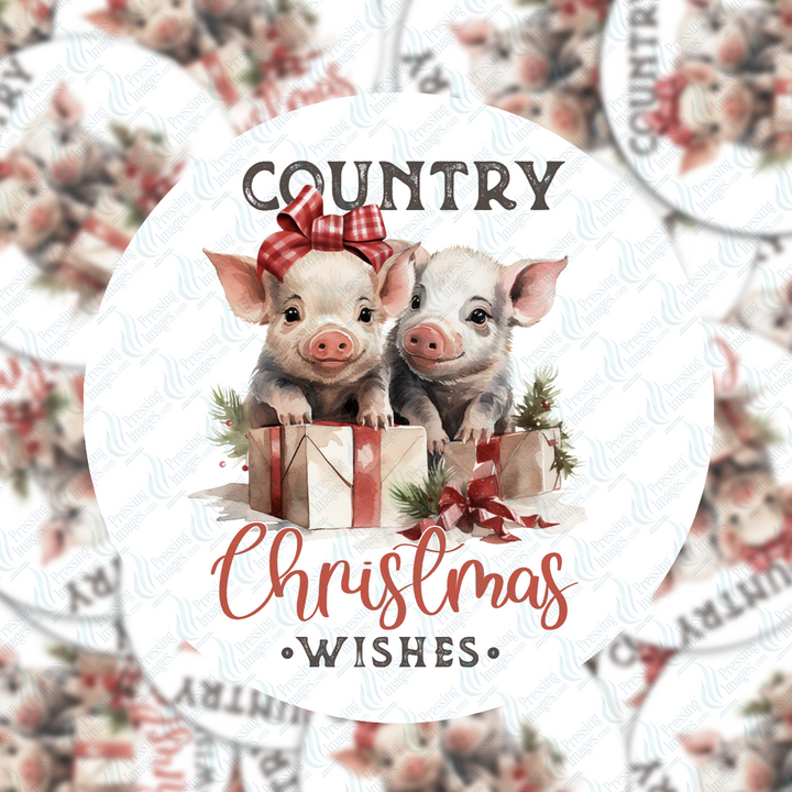 PI 5106 Country Christmas 3" Ornament Decal & Acrylic Blank