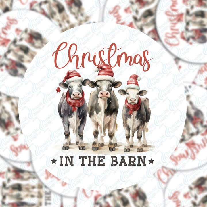 PI 5109 Christmas in the Barn 3" Ornament Decal & Acrylic Blank