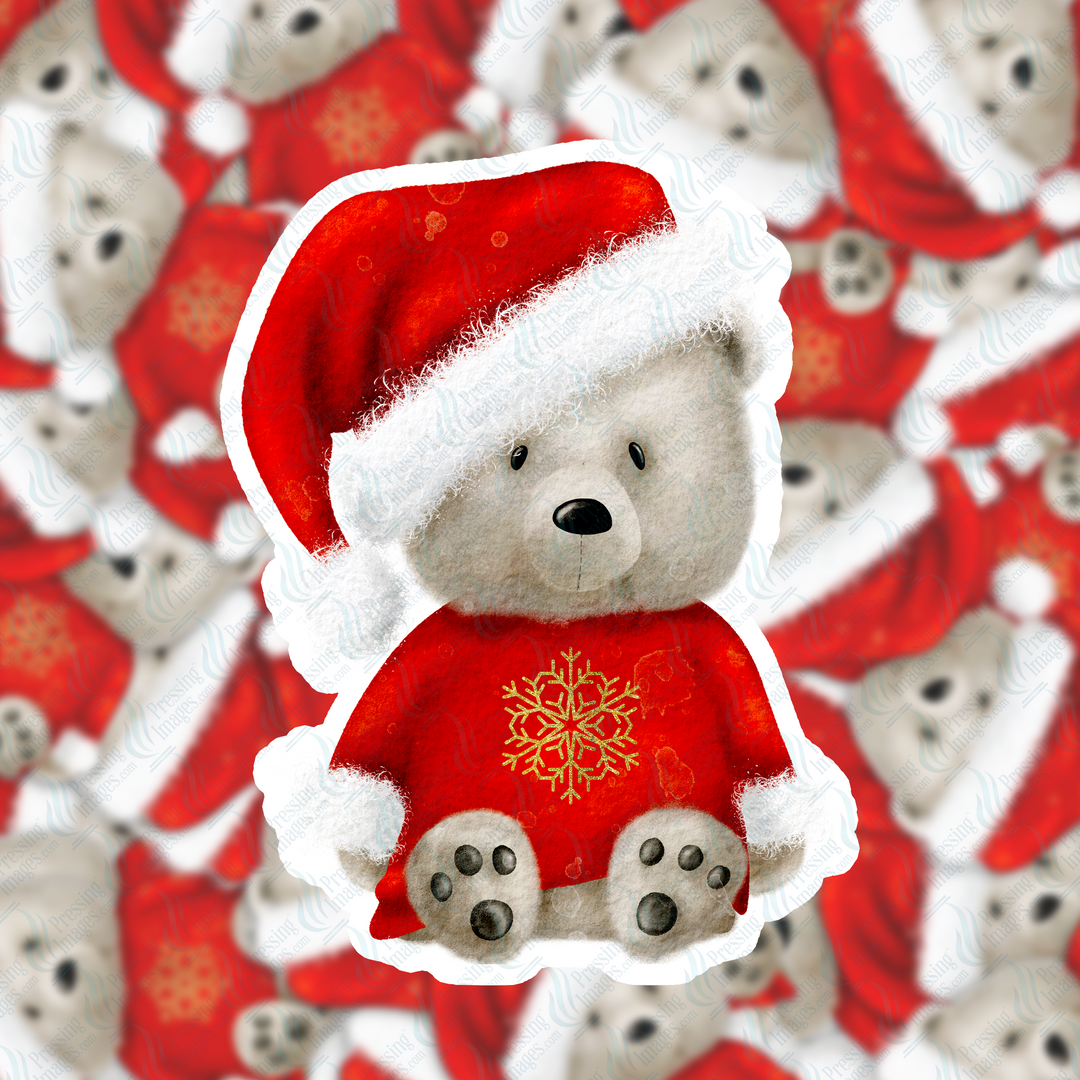 PI 5136 3" Christmas Bear Ornament Decal & Acrylic Blank