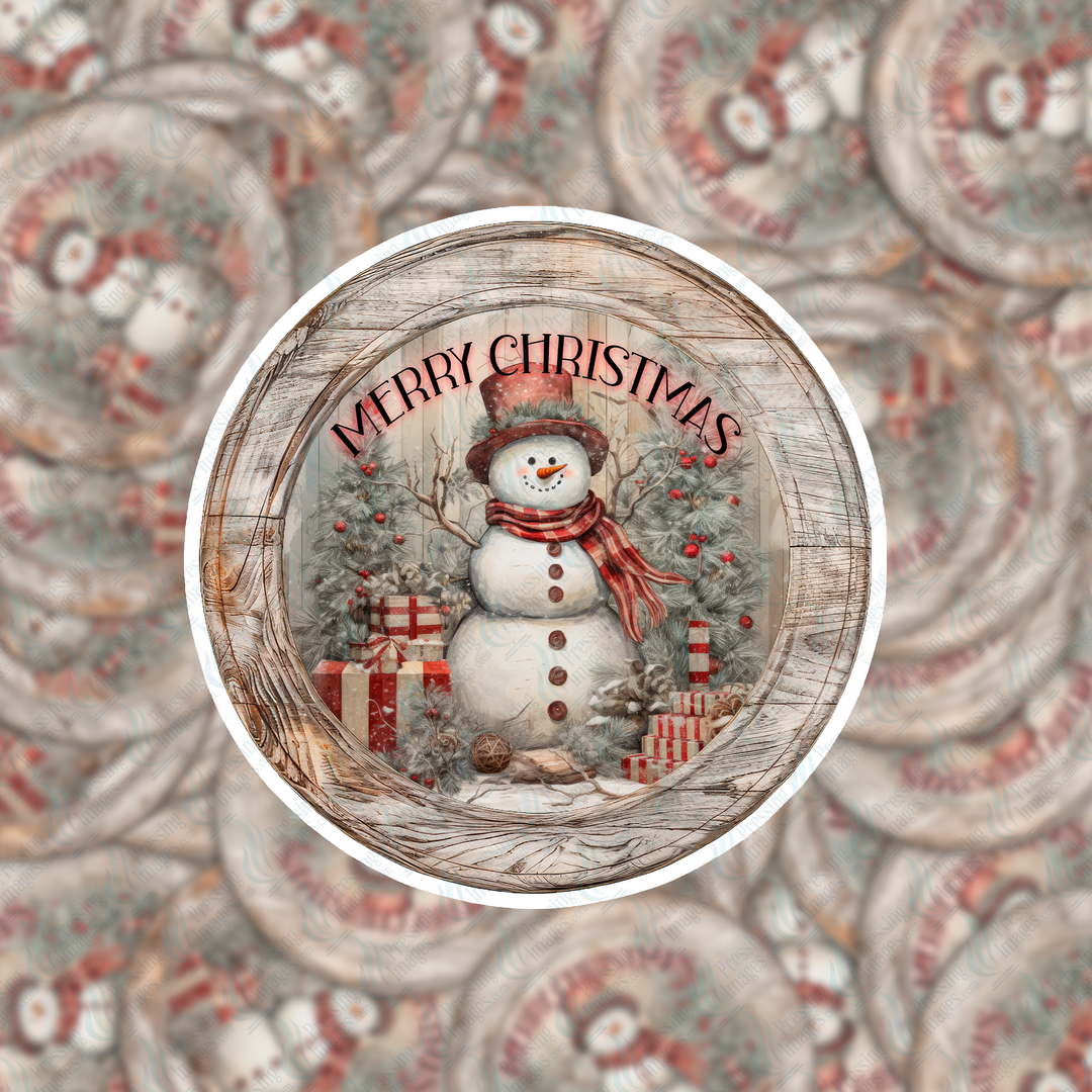 PI 5143 Merry Christmas Snowman 3" Decal & Acrylic Blank