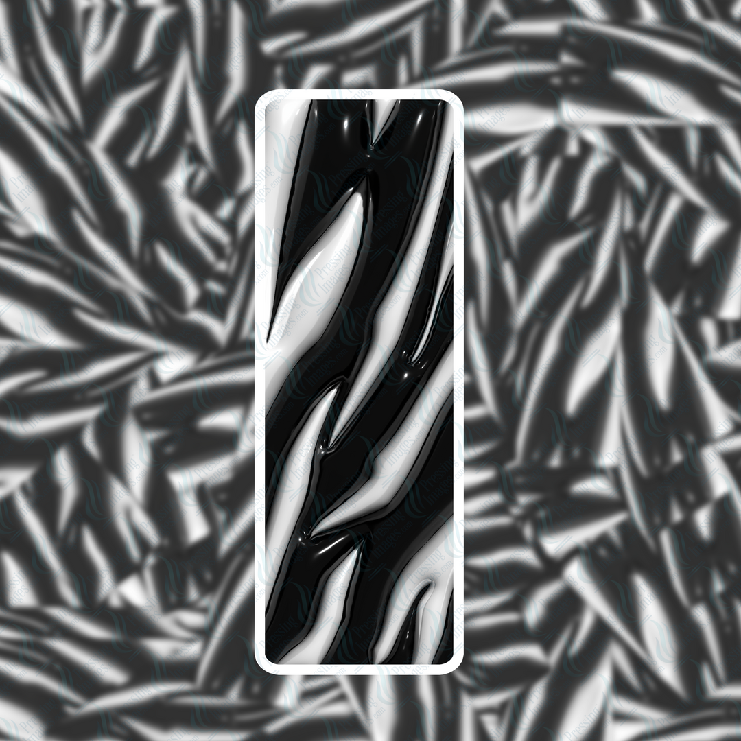 PI 0407 3D Inflated Zebra  Bookmark Decal & Acrylic Blank