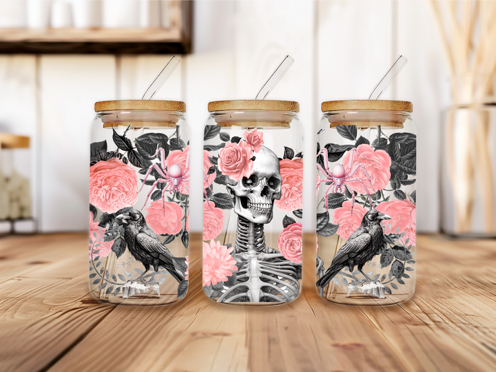 UVW 1358 Pink skulls gothic