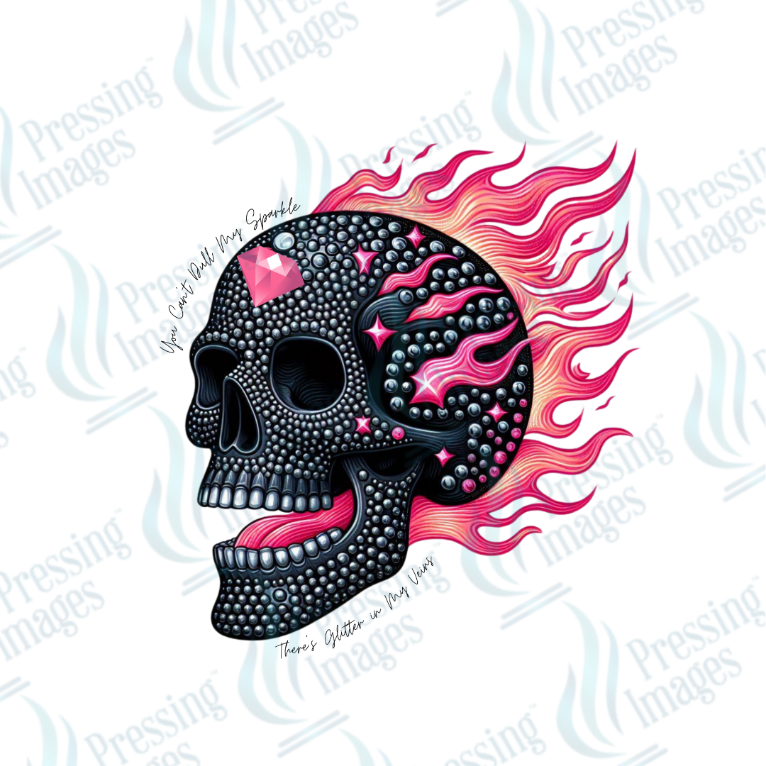 DTF 2690 Glitter in my veins skull