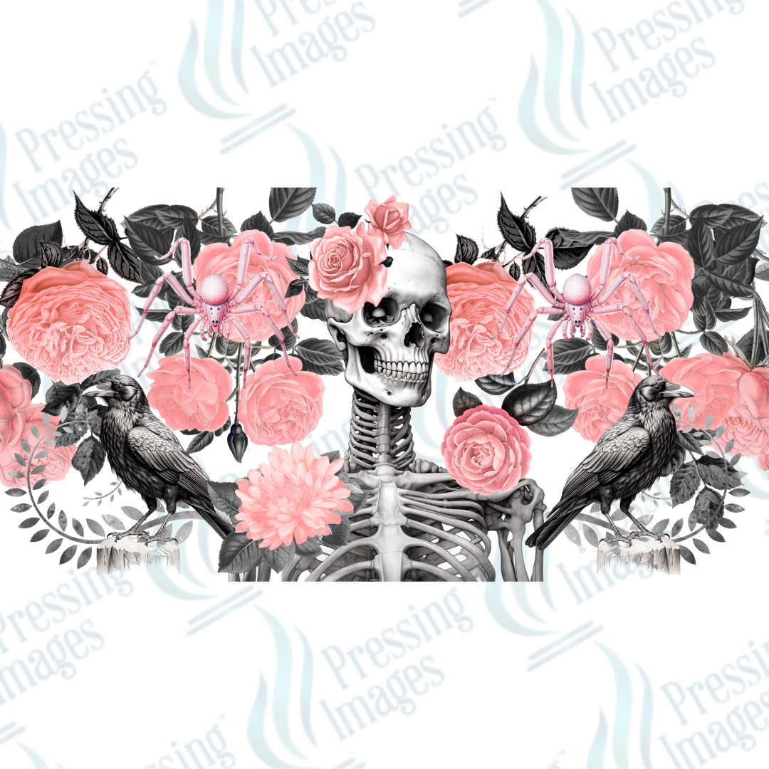 UVW 1358 Pink skulls gothic