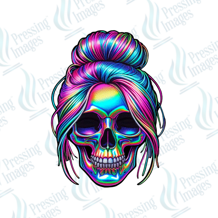 DTF 2768 Holographic hair skull