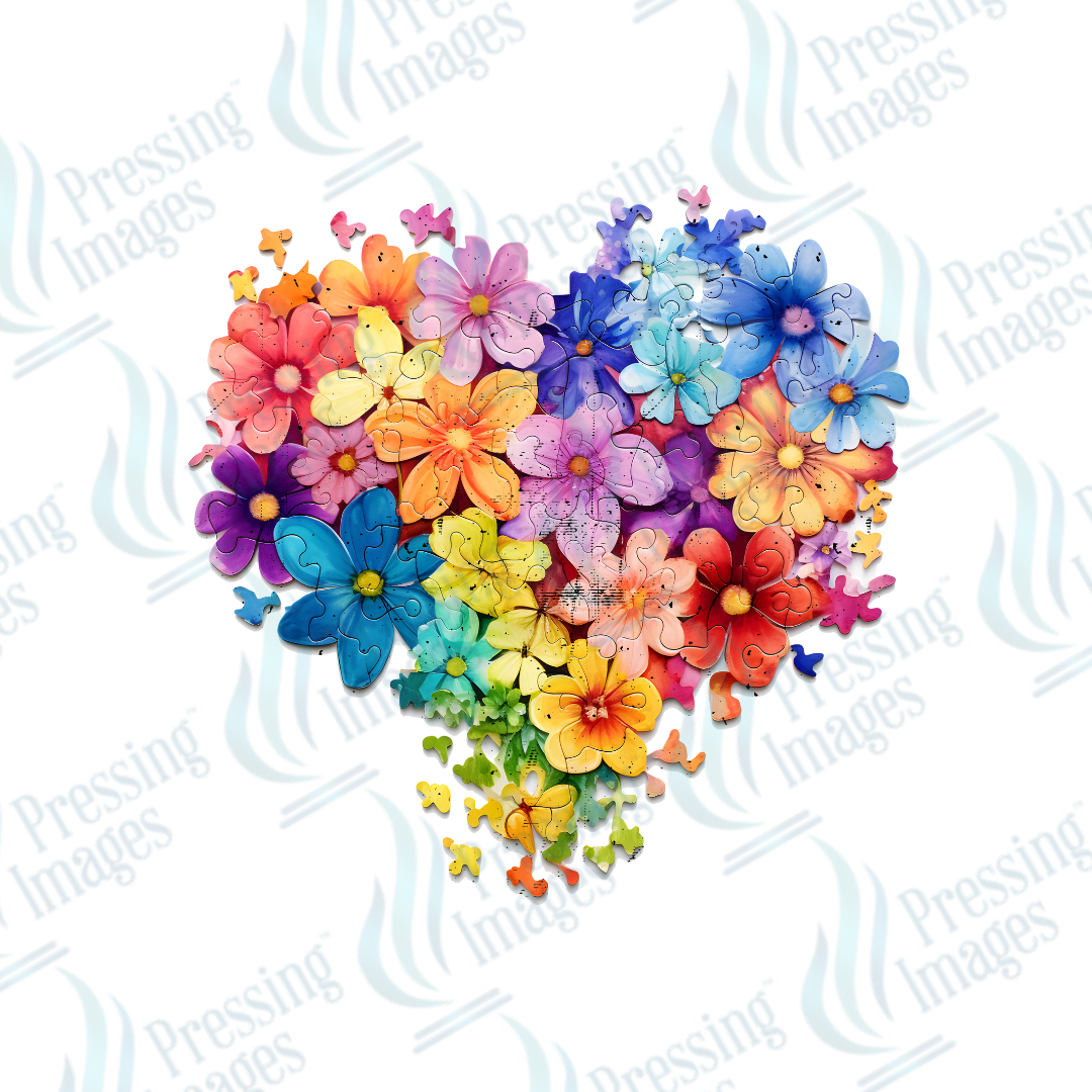 DTF 2379 Floral autism heart