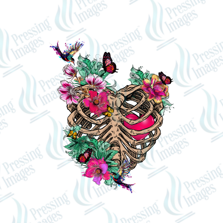 DTF 2628 Skeleton heart