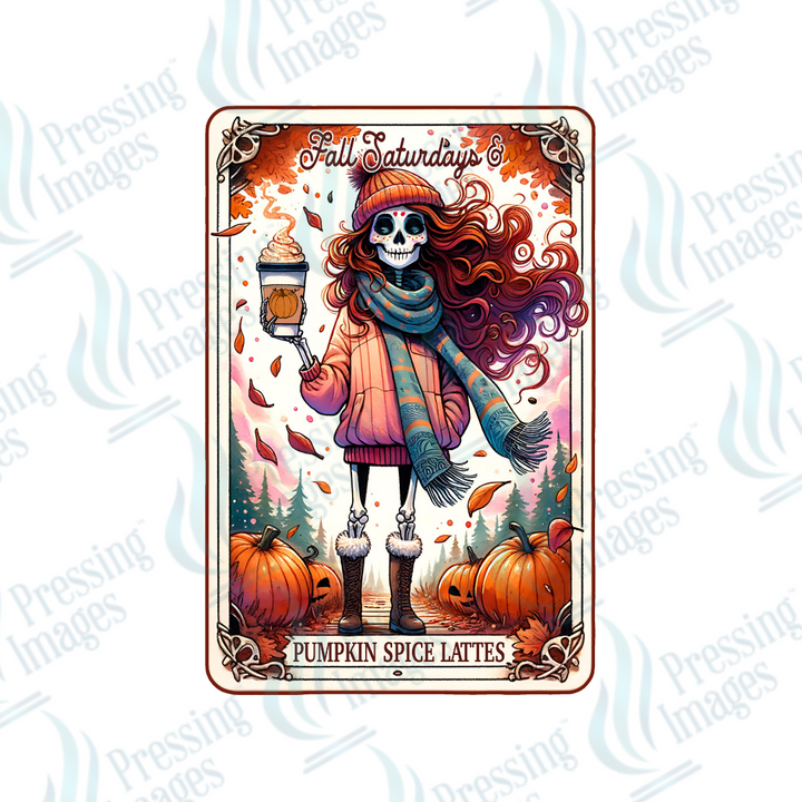 DTF 3216 Fall pumpkin latte tarot