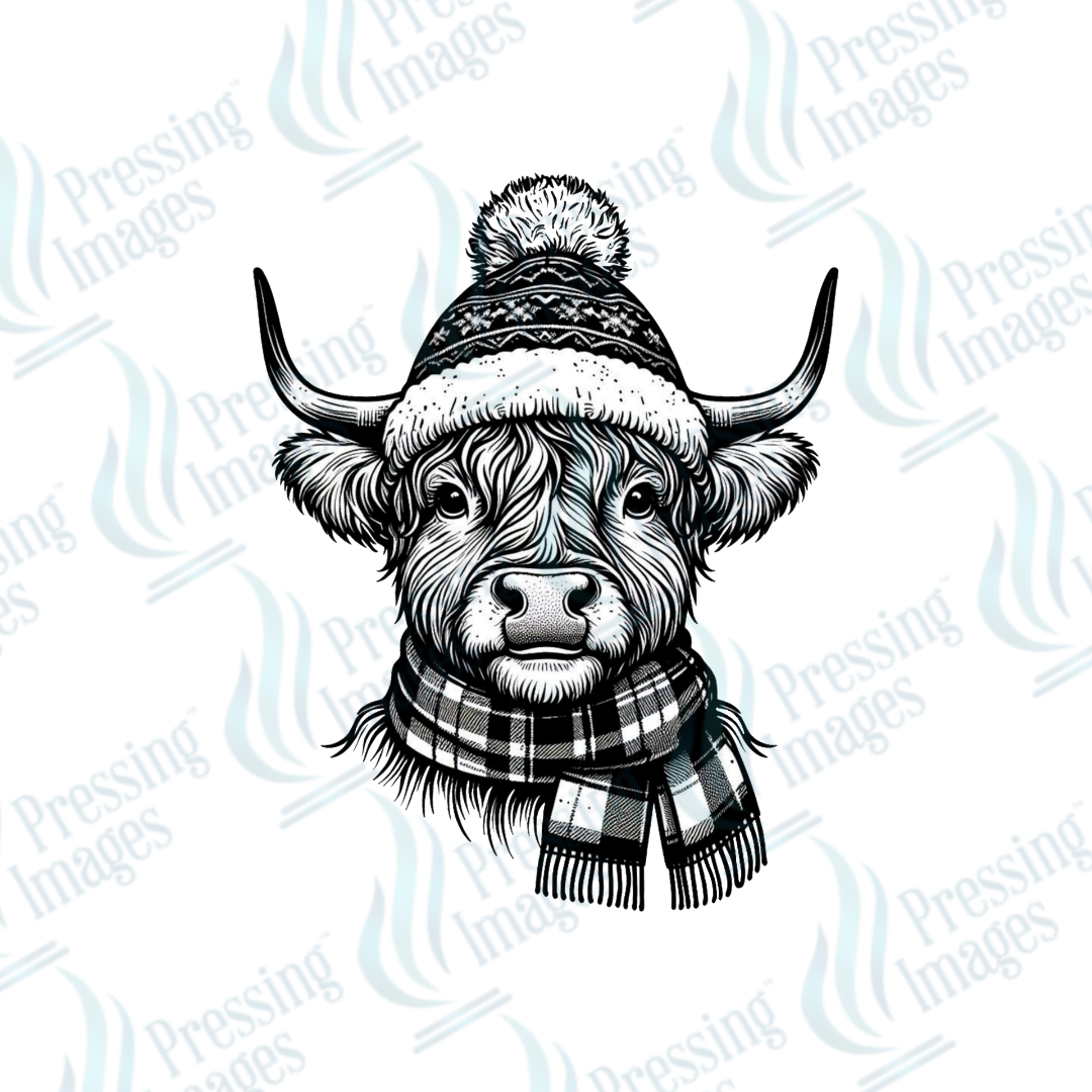 DTF 3273 Winter highland cow